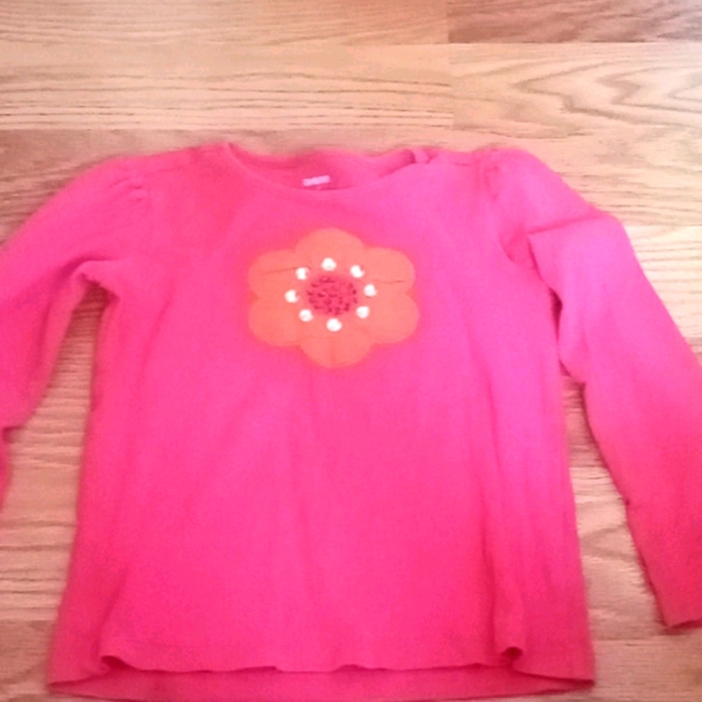 Pink flower design long sleeve